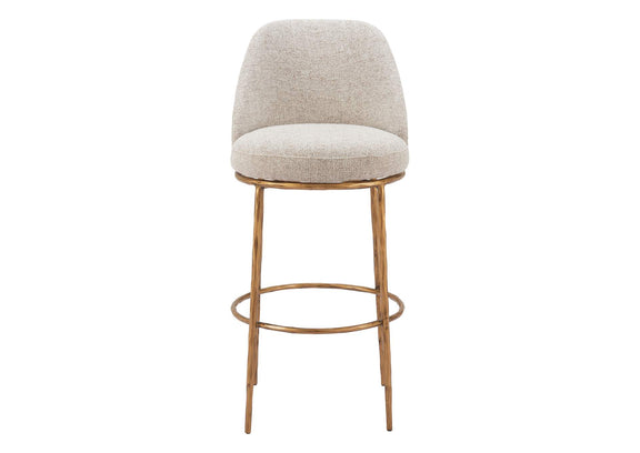 110271 Nordhavn Swivel Barstool Beige & Gold