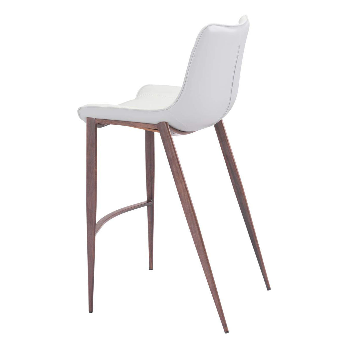101278 Magnus Barstool (Set Of 2) White & Walnut