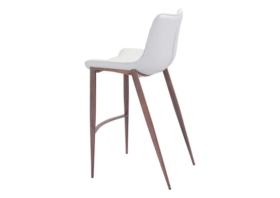 101278 Magnus Barstool (Set Of 2) White & Walnut