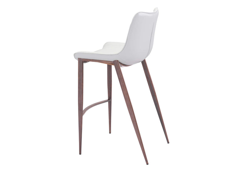 101278 Magnus Barstool (Set Of 2) White & Walnut