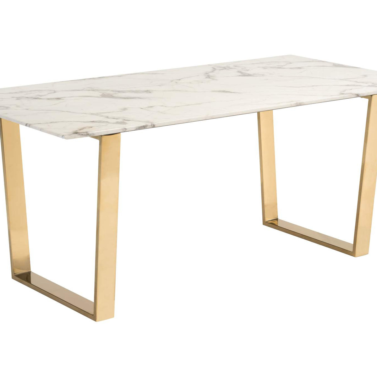 100652 Atlas Dining Table White & Gold