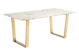 100652 Atlas Dining Table White & Gold