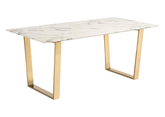 100652 Atlas Dining Table White & Gold