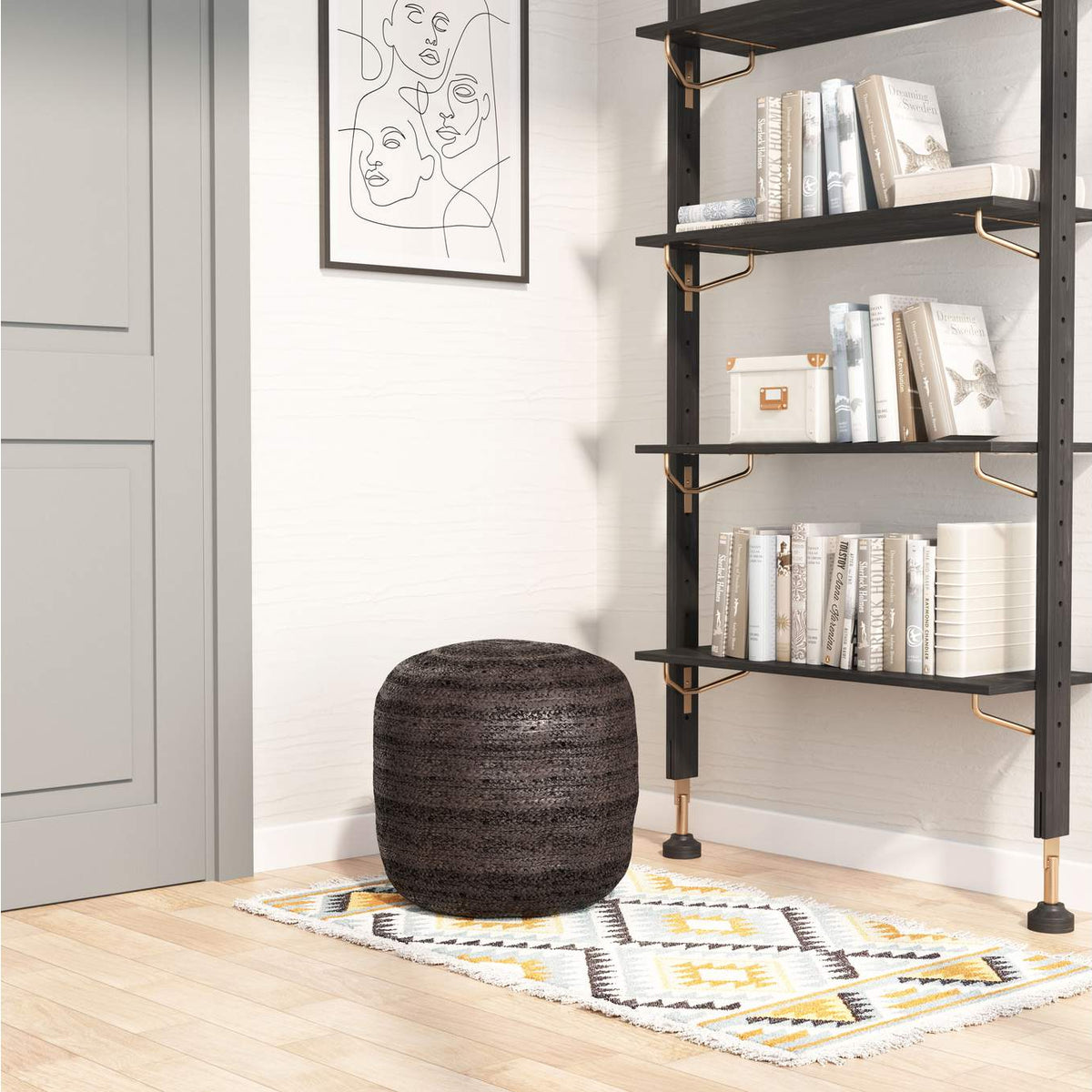109219 Lillian Ottoman Black