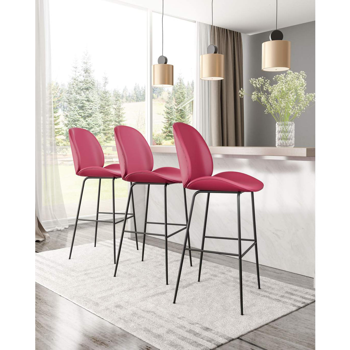 101742 Miles Barstool Red