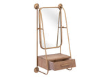 A12232 Peralta Mirror Shelf Brass & Brown