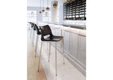 101284 Ace Barstool (Set Of 2) Black & Silver