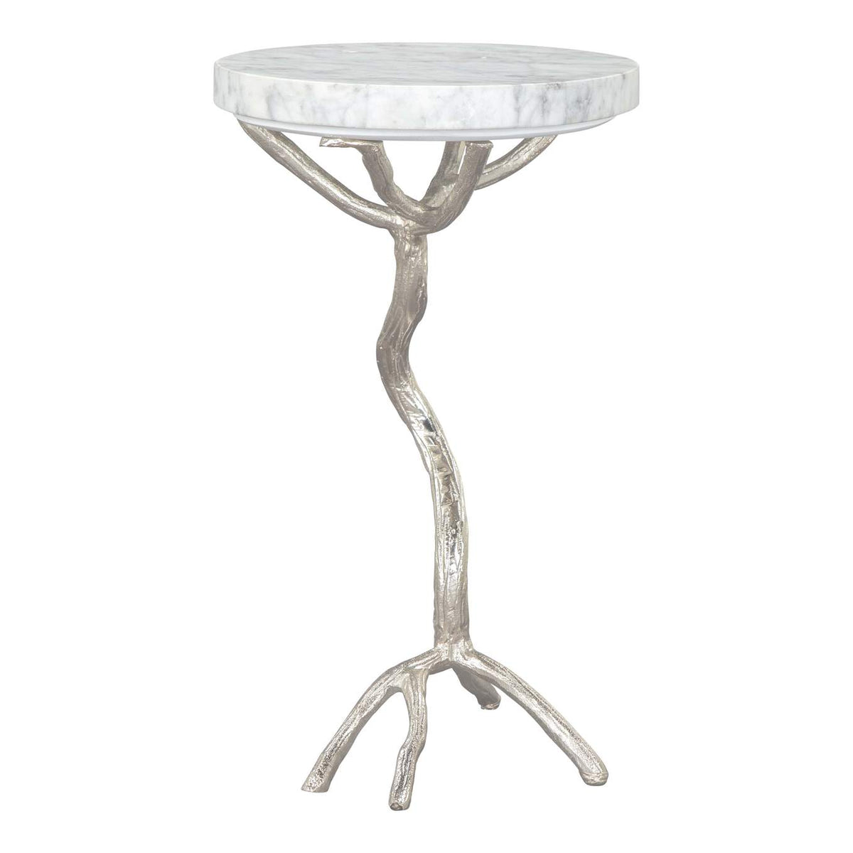 109560 Joel Side Table White & Silver