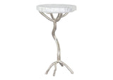 109560 Joel Side Table White & Silver