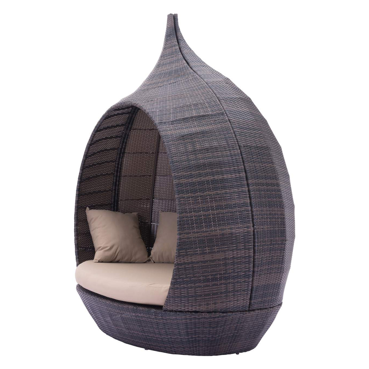 703632 Martinique Outdoor Beach Daybed Brown & Beige