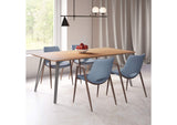 101695 Desi Dining Chair (Set Of 2) Azure Gray & Walnut