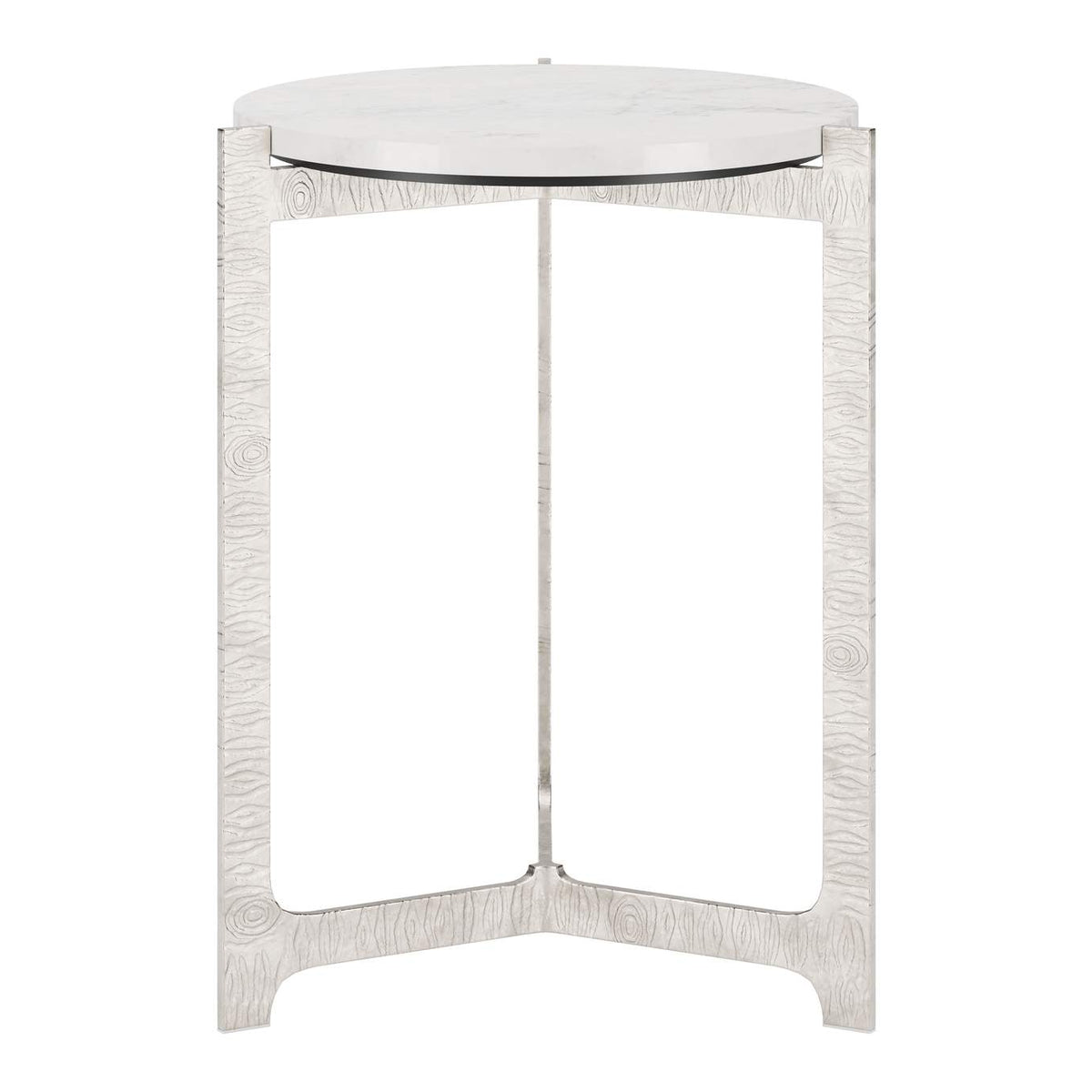 110256 Barmas Side Table White & Silver