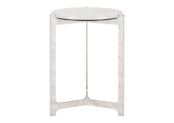 110256 Barmas Side Table White & Silver