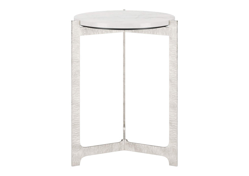 110256 Barmas Side Table White & Silver