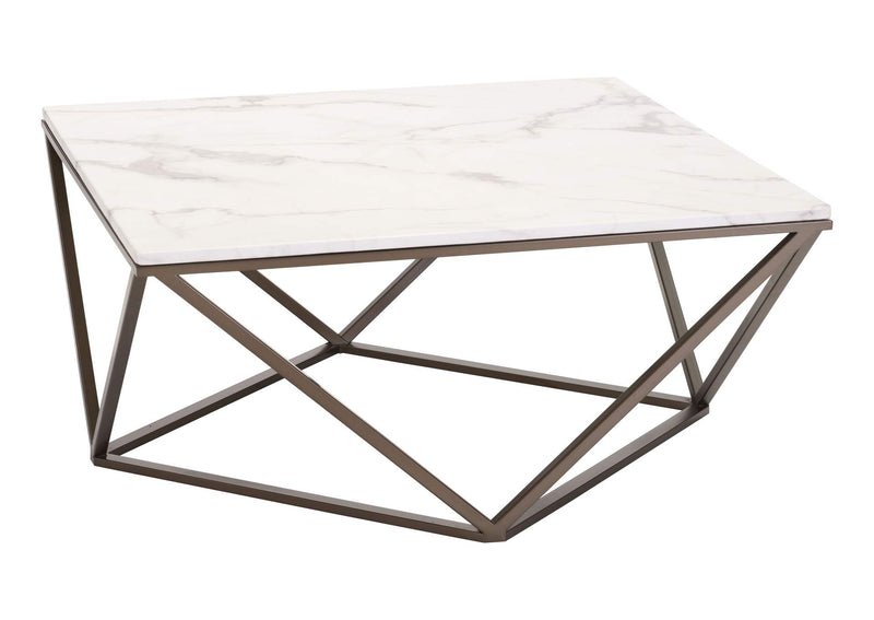 100657 Tintern Coffee Table White & Antique Bronze