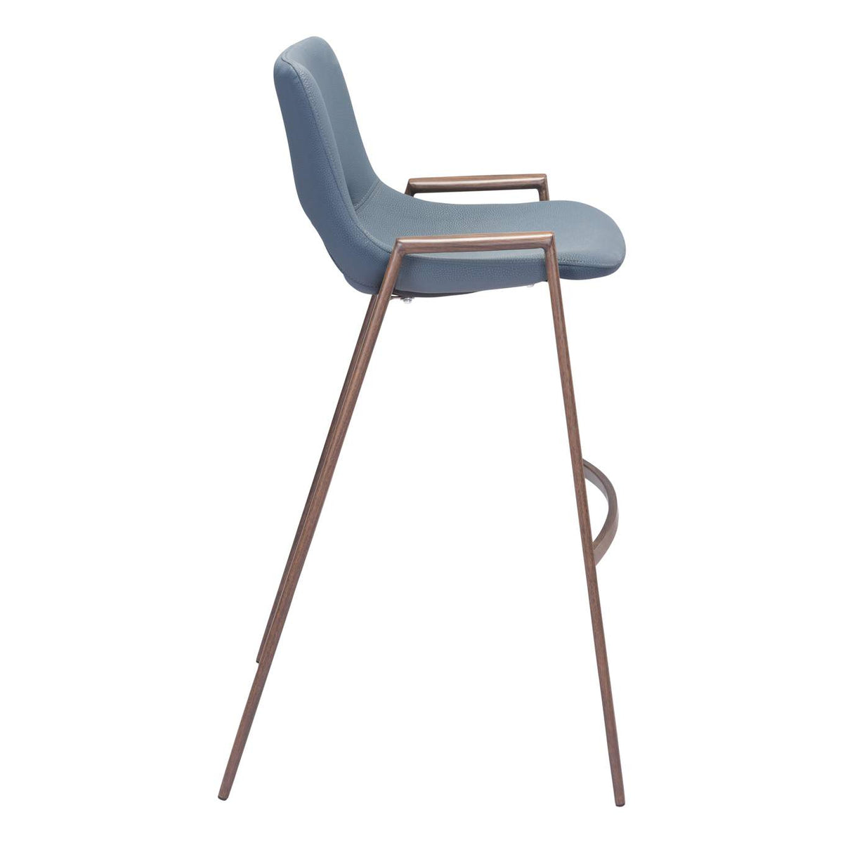 101698 Desi Barstool (Set Of 2) Azure Gray & Walnut