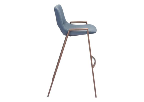 101698 Desi Barstool (Set Of 2) Azure Gray & Walnut