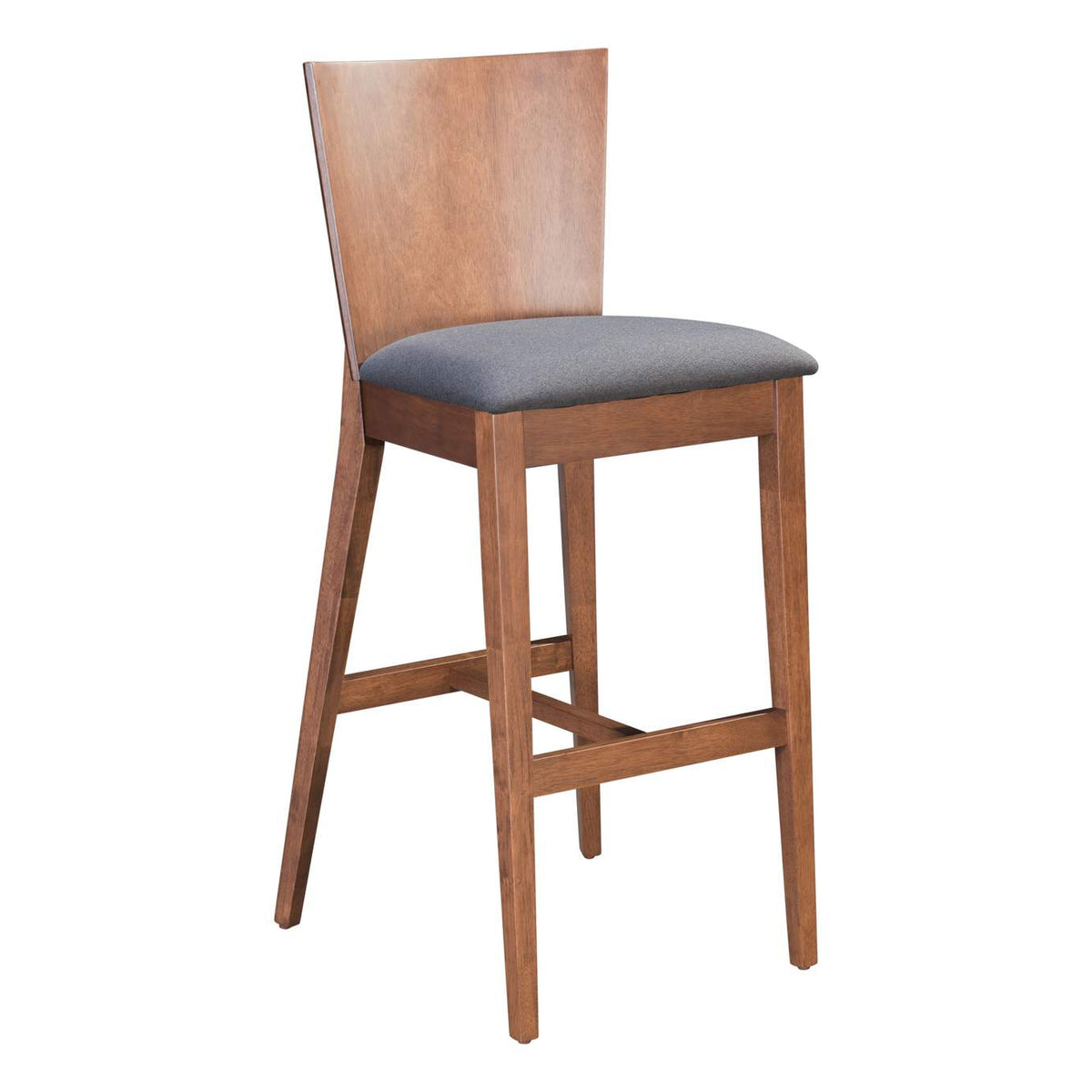 100983 Ambrose Barstool (Set Of 2) Walnut & Dark Gray