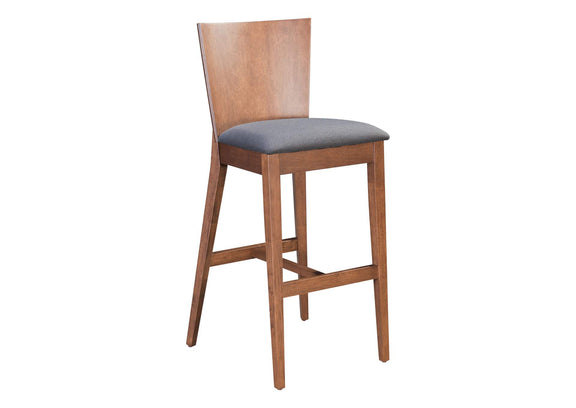 100983 Ambrose Barstool (Set Of 2) Walnut & Dark Gray