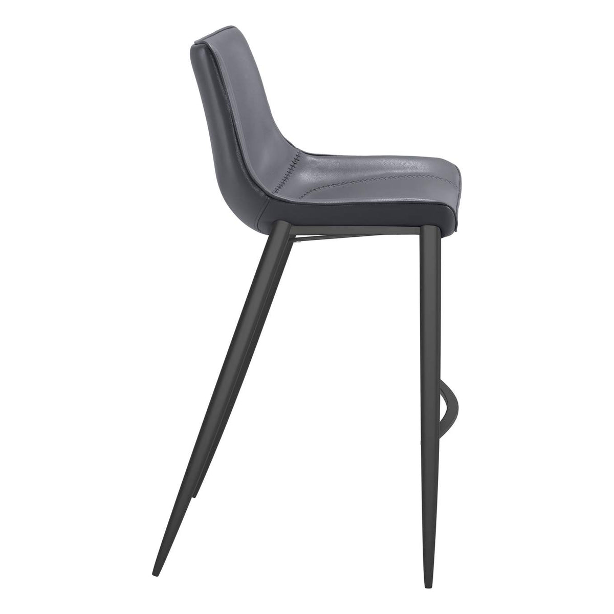 109391 Magnus Barstool (Set Of 2) Dark Gray & Black