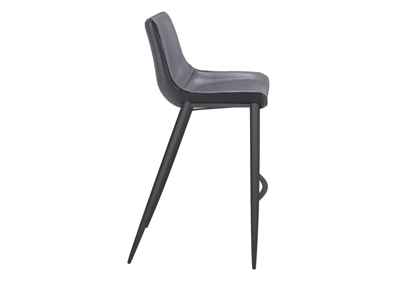 109391 Magnus Barstool (Set Of 2) Dark Gray & Black