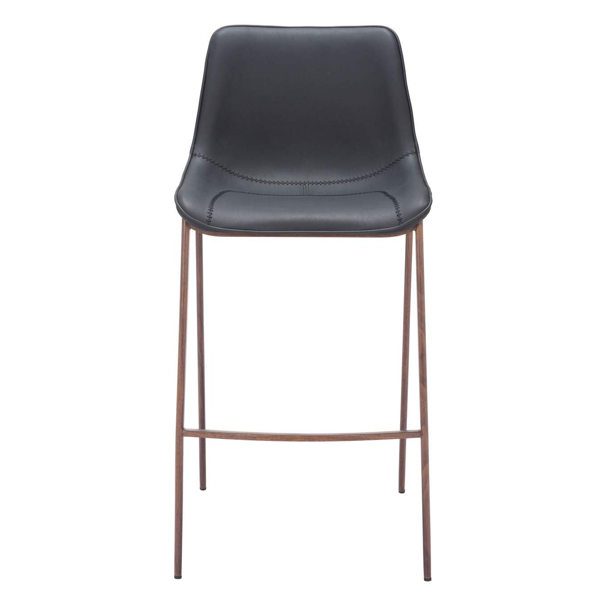 109937 Magnus Barstool (Set Of 2) Black & Walnut