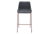 109937 Magnus Barstool (Set Of 2) Black & Walnut