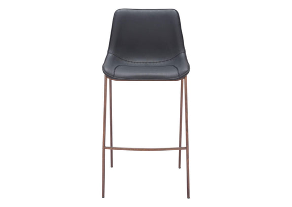 109937 Magnus Barstool (Set Of 2) Black & Walnut
