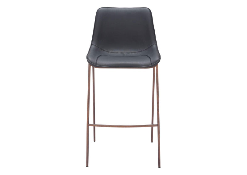 109937 Magnus Barstool (Set Of 2) Black & Walnut