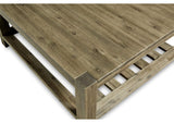 3E8721S Canyon Solid Wood Square Coffee Table In Washed Grey