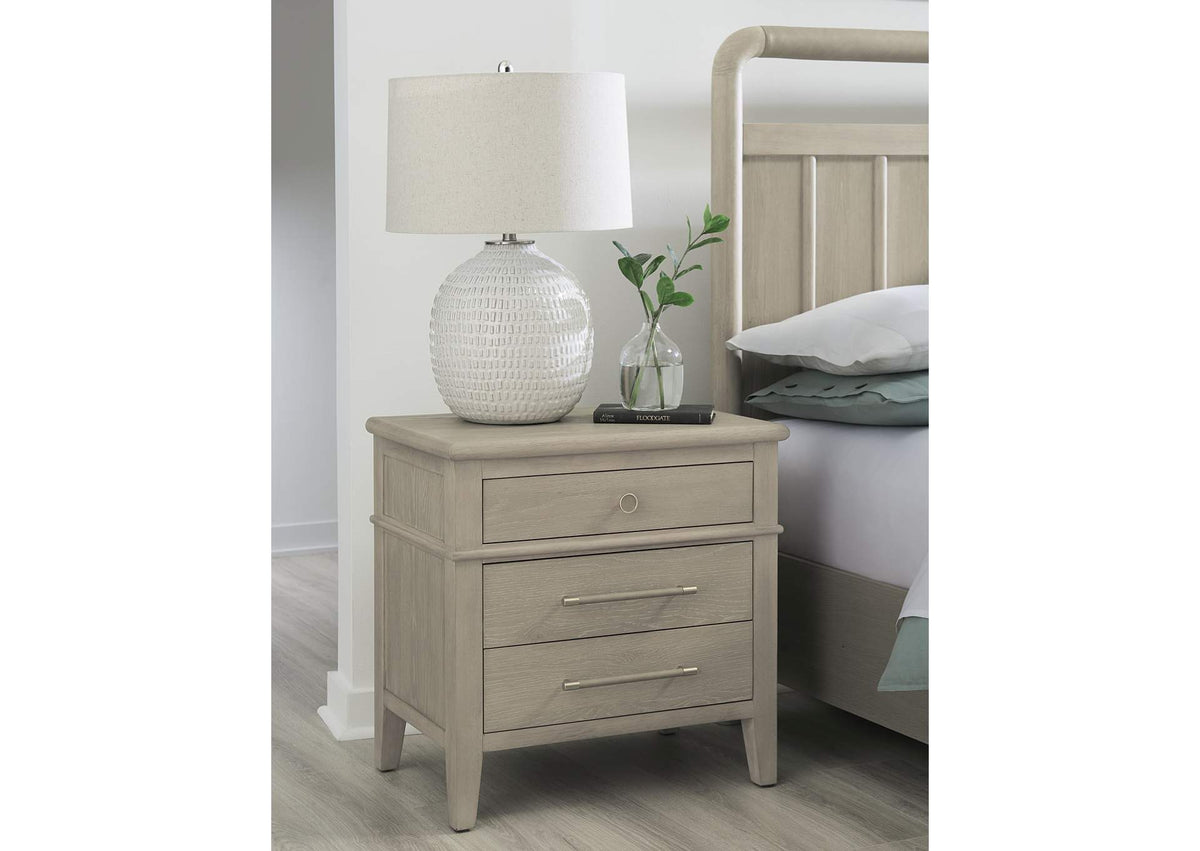 QATK81B Camden Three Drawer Oak Wood Nightstand In Chai
