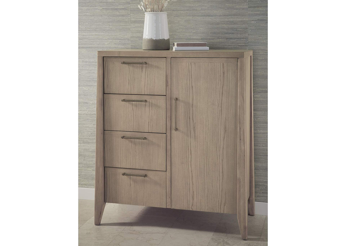 QETW85 Sumire Four Drawer One Door Ash Wood Chest In Ginger