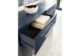 9DKB82A Argento Six Drawer Dresser In Navy Blue And Burnished Brass (2024)