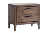 LWY681 Boracay Two Drawer USB Charging Nightstand In Wild Oats Brown