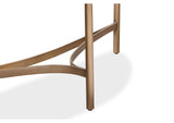 A8N123 Lyon Semi - Circular White Concrete And Metal Console Table