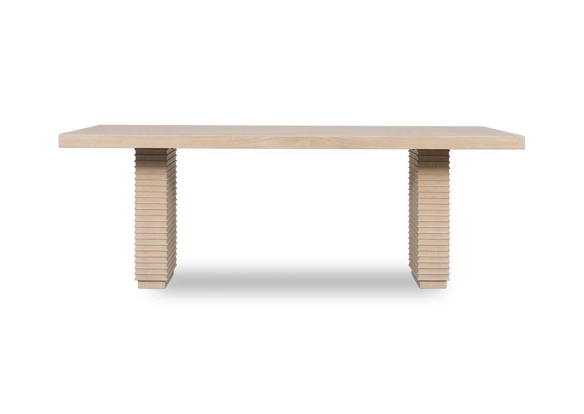 TKXE61 Magnolia Double Pedestal Wooden Dining Table In Daffodil