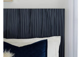 9DKBH6 Argento Wave - Patterned Bed In Navy Blue And Burnished Brass