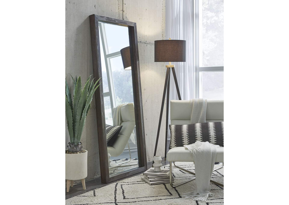 AZU583FL Oxford Floor Low Mirror - Basalt Grey