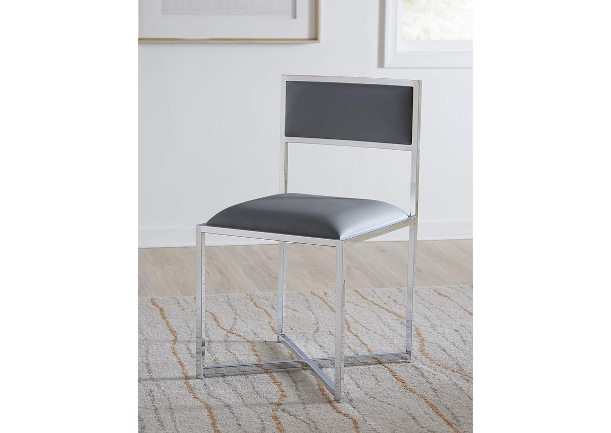 1AE866X Amalfi X - Base Chair In Cobalt Leather (Set of 2)