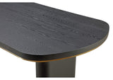 MPMV60 Doheny Wood And Metal Oval Dining Table In Black And Brass