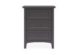 PNRB81 Grace Three Drawer Nightstand In Raven Black