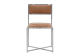 1A8366X Amalfi X - Base Chair In Cognac Leather (Set of 2)