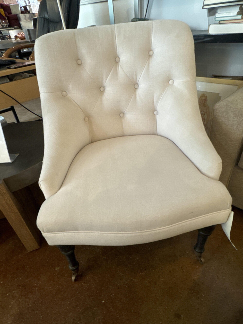 Anastasia accent chair by Flores Design with black legs