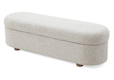 MQNB88 Kiki Upholstered Hinged Storage Bench In Cotton Ball Boucle