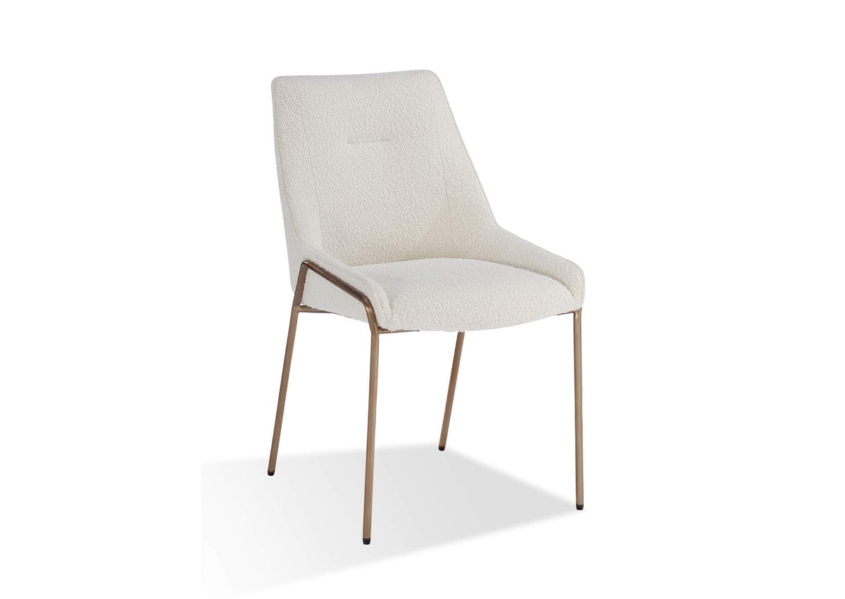 PUSJ63AMZ Cyrus Upholstered Dining Chair In Cottage Cheese Boucle And Brushed Bronze Metal (Set of 2)