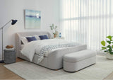 MQNB88 Kiki Upholstered Hinged Storage Bench In Cotton Ball Boucle