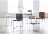 1A8368M Amalfi Metal Back Bar Stool In Cognac Leather (Set of 2)