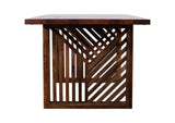 PGRR60 Fevano Solid Wood Rectangular Dining Table In Smoked Brown