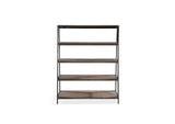 KGJD19E Finch Wood And Metal Etagere Bookcase In Buckwheat And Antique Bronze