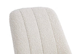PUSJ63BMY Apollo Upholstered Dining Chair In Ricotta Boucle And Brushed Bronze Metal (Set of 2)